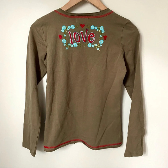 Moschino Jeans Vintage Y2K Floral Embroidered Long Sleeve Top - Picture 5 of 8